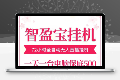 智盈宝72小时无人直播褂机，一台电脑一天五百小几千~-987首码网