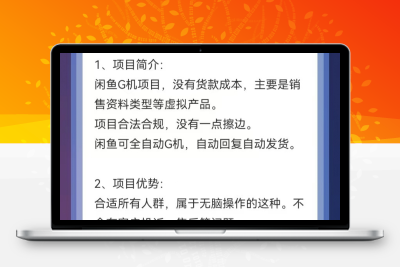 闲鱼自动G机项目，0货款成本，单号日收益300+，可矩阵放大收益-987首码网