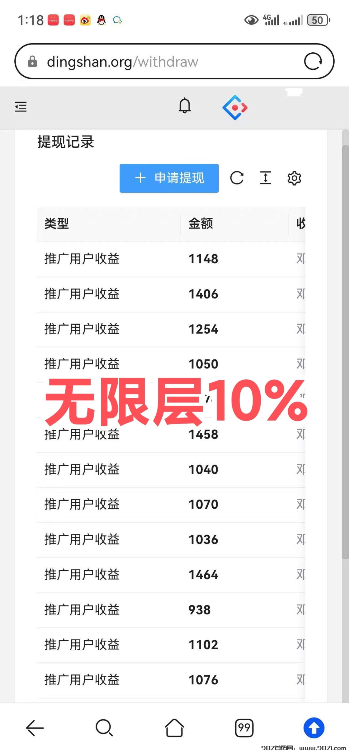 点乐赚首码对接团长，免费自动点赞软件，无限岱10%挂机-987首码网