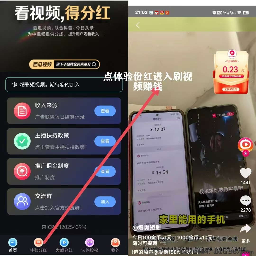 零撸全民来瓜分，刷视频得芬红！暴力收益，安全靠谱-987首码网