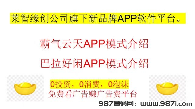 闲莱追剧旗下新APP撸广告赚分红，第一批团长直开最高级！ - 987首码网